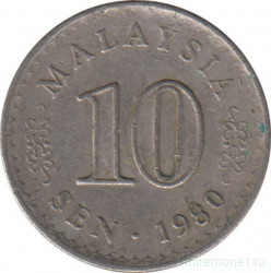 Монета. Малайзия. 10 сен 1980 год.