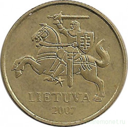 Монета. Литва. 20 центов 2007 год.