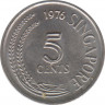 Монета. Сингапур. 5 центов 1976 год. ав.