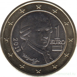 Монета. Австрия. 1 евро 2018 год.