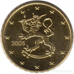 Монета. Финляндия. 10 центов 2005 год.