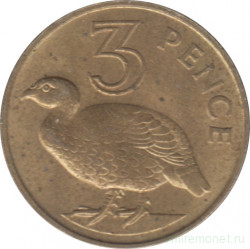 Монета. Гамбия. 3 пенса 1966 год.