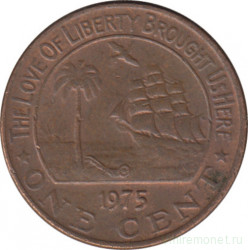 Монета. Либерия. 1 цент 1975 год.