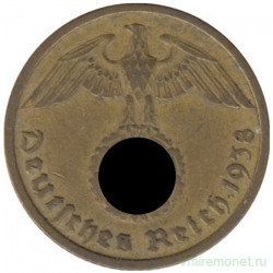 Монета. Германия. Третий Рейх. 10 рейхспфеннигов 1938 год. Монетный двор - Карлсруэ (G).