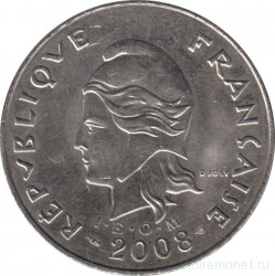 Монета. Французская Полинезия. 20 франков 2008 год.