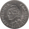 Монета. Французская Полинезия. 20 франков 2008 год. ав.
