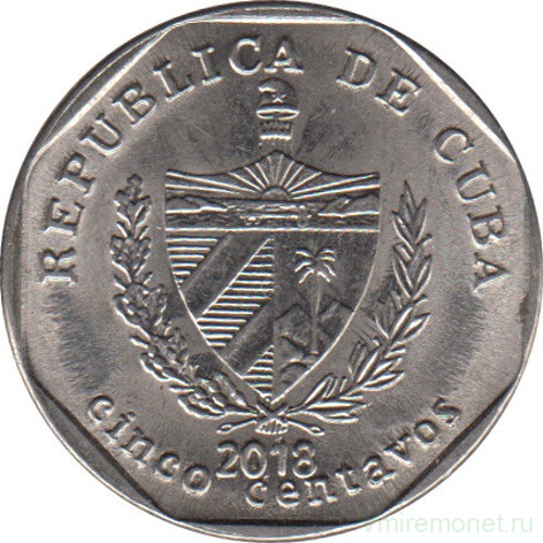 Монета. Куба. 5 сентаво 2018 год (конвертируемый песо).