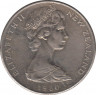 Монета. Новая Зеландия. 20 центов 1980 год. ав.