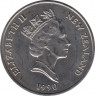 Монета. Новая Зеландия. 1 доллар 1990 год. 150 лет подписанию Договора Вайтанги. рев.