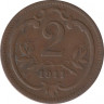 Монета. Австро-Венгерская империя. 2 геллера 1911 год. ав.