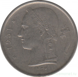 Монета. Бельгия. 1 франк 1951 год. BELGIQUE.