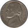 Монета. США. 5 центов 1942 год. Серебро. Монетный двор S. ав.