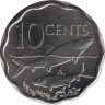 Монета. Багамские острова. 10 центов 2010 год. ав.