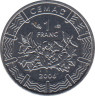 Монета. Центральноафриканский экономический и валютный союз (ВЕАС). 1 франк 2006 год. ав.
