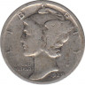 Монета. США. 10 центов 1929 год. ав.