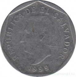 Монета. Сальвадор. 5 сентаво 1999 год.