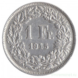Монета. Швейцария. 1 франк 1945 год.