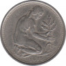 Монета. ФРГ. 50 пфеннигов 1973 год. Монетный двор - Штутгарт (F). ав.
