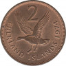 Монета. Фолклендские острова. 2 пенса 1974 год. ав.