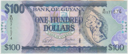 Банкнота. Гайана. 100 долларов 2022 год. Тип 36е.