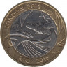 Монета. Великобритания. 2 фунта 2012 год. Передача Олимпиады в Рио. ав.