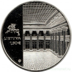 Монета. Литва. 1,5 евро 2022 год. 100 лет Банку Литвы.