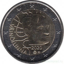 Монета. Финляндия. 2 евро 2020 год. 100 лет со дня рождения Вяйнё Линна.