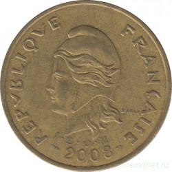 Монета. Французская Полинезия. 100 франков 2008 год.