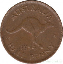 Монета. Австралия. 1/2 пенни 1954 год.