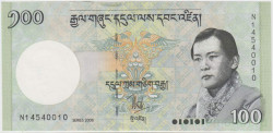 Банкнота. Бутан. 100 нгултрум 2006 год. Тип 32а.