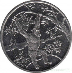 Монета. Сьерра-Леоне. 1 доллар 2006 год. Шимпанзе.