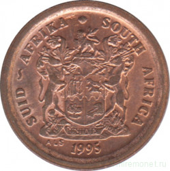Монета. Южно-Африканская республика (ЮАР). 2 цента 1995 год.