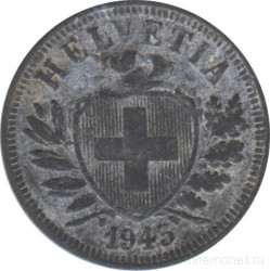 Монета. Швейцария. 2 раппена 1943 год.