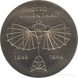 Монета. ГДР. 5 марок 1973 год. 125 лет со дня рождения Отто Лилиенталя.
