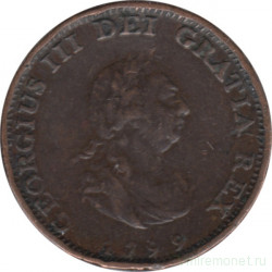 Монета. Великобритания. 1 фартинг 1799 год.