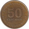 Монета. Никарагуа. 50 сентаво 1987 год.