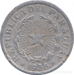 Монета. Парагвай. 1 песо 1938 год.