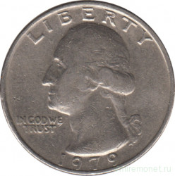 Монета. США. 25 центов 1979 год.