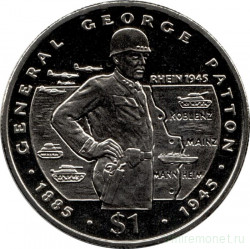 Монета. Либерия. 1 доллар 1995  год. Генерал Джордж Паттон.