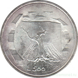 Монета. Сан-Марино. 500 лир 1976 год. Республика.