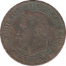 Монета. Франция. 2 сантима 1862 год. А. ав.
