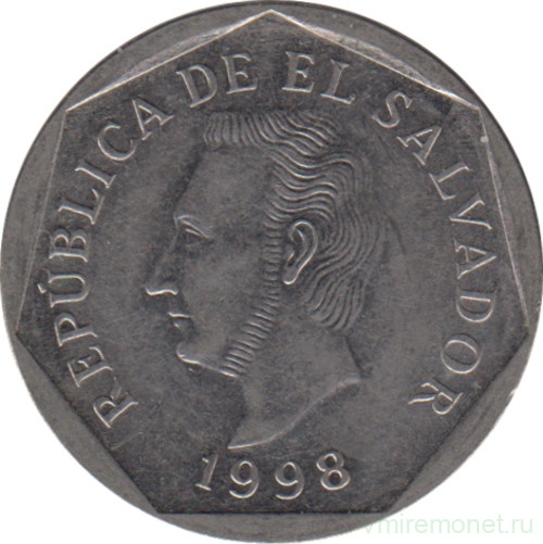 Монета. Сальвадор. 10 сентаво 1998 год.
