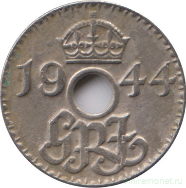 Монета. Новая Гвинея. 3 пенса 1944 год.