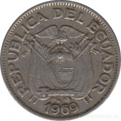 Монета. Эквадор. 20 сентаво 1969 год.