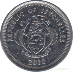 Монета. Сейшельские острова. 25 центов 2010 год.