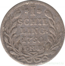 Монета. Гамбург (Германия). 1 шиллинг 1750 год.