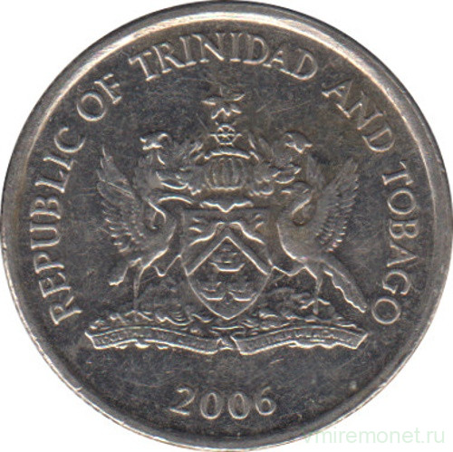 Монета. Тринидад и Тобаго. 10 центов 2006 год.