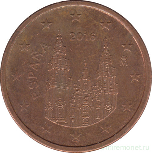 Монета. Испания. 5 центов 2016 год.