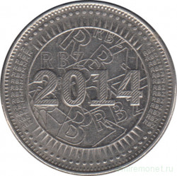 Монета. Зимбабве. 25 центов 2014 год.