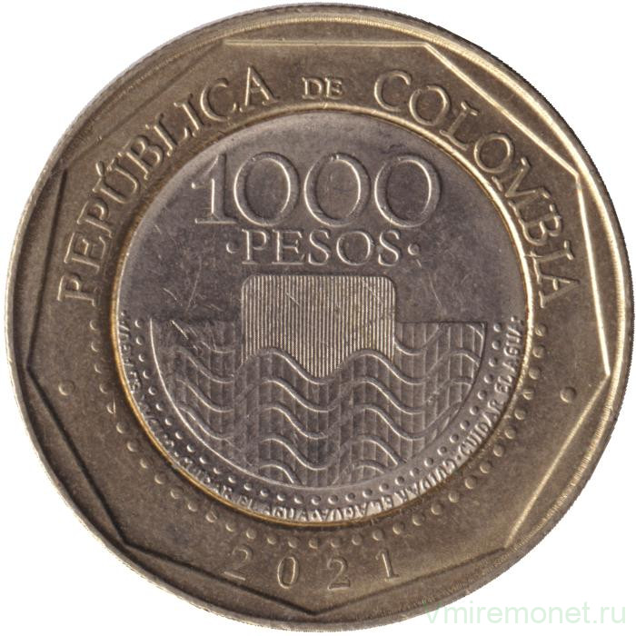 Монета. Колумбия. 1000 песо 2021 год.